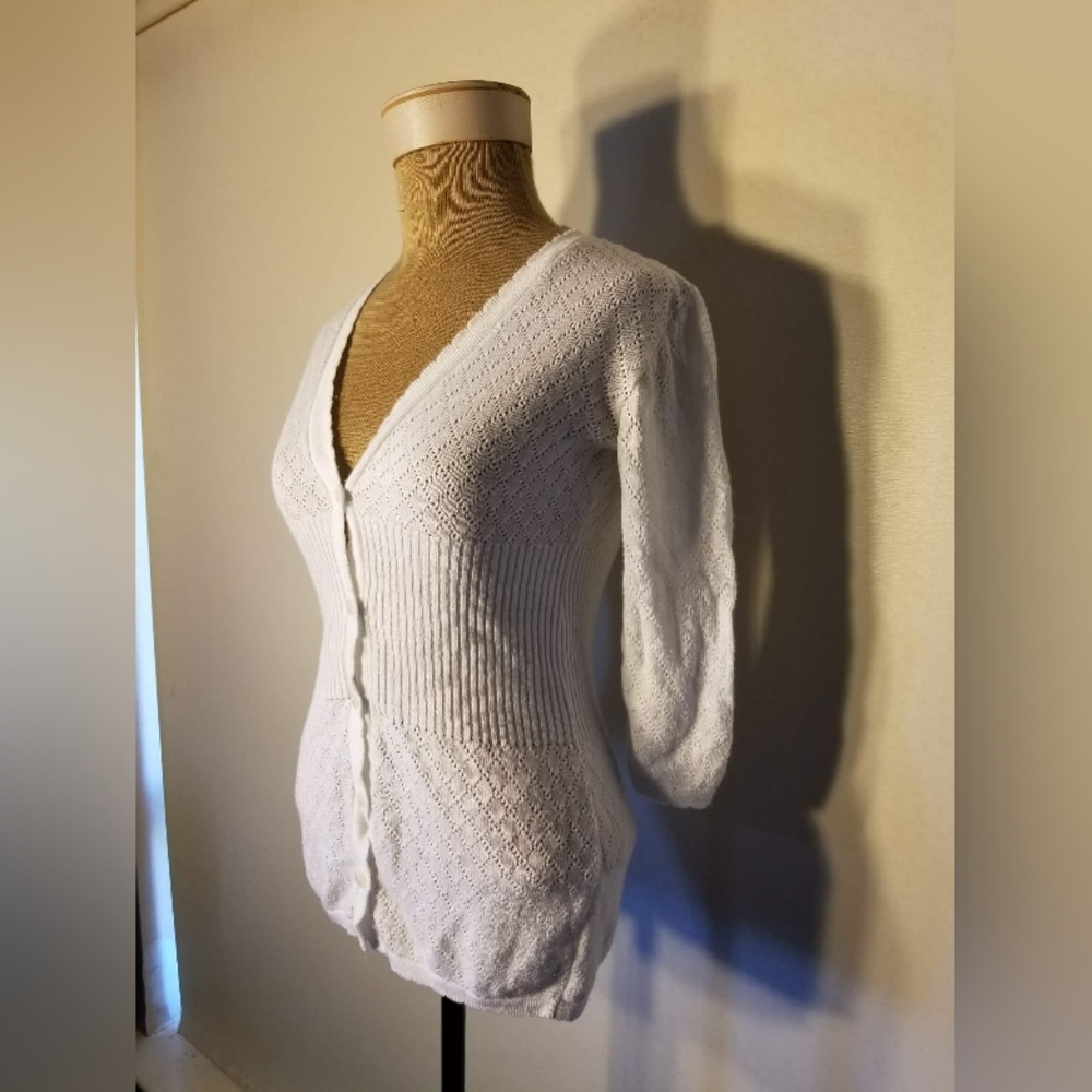 Absolutely Creative Worldwide White Cardigan Size… - image 3